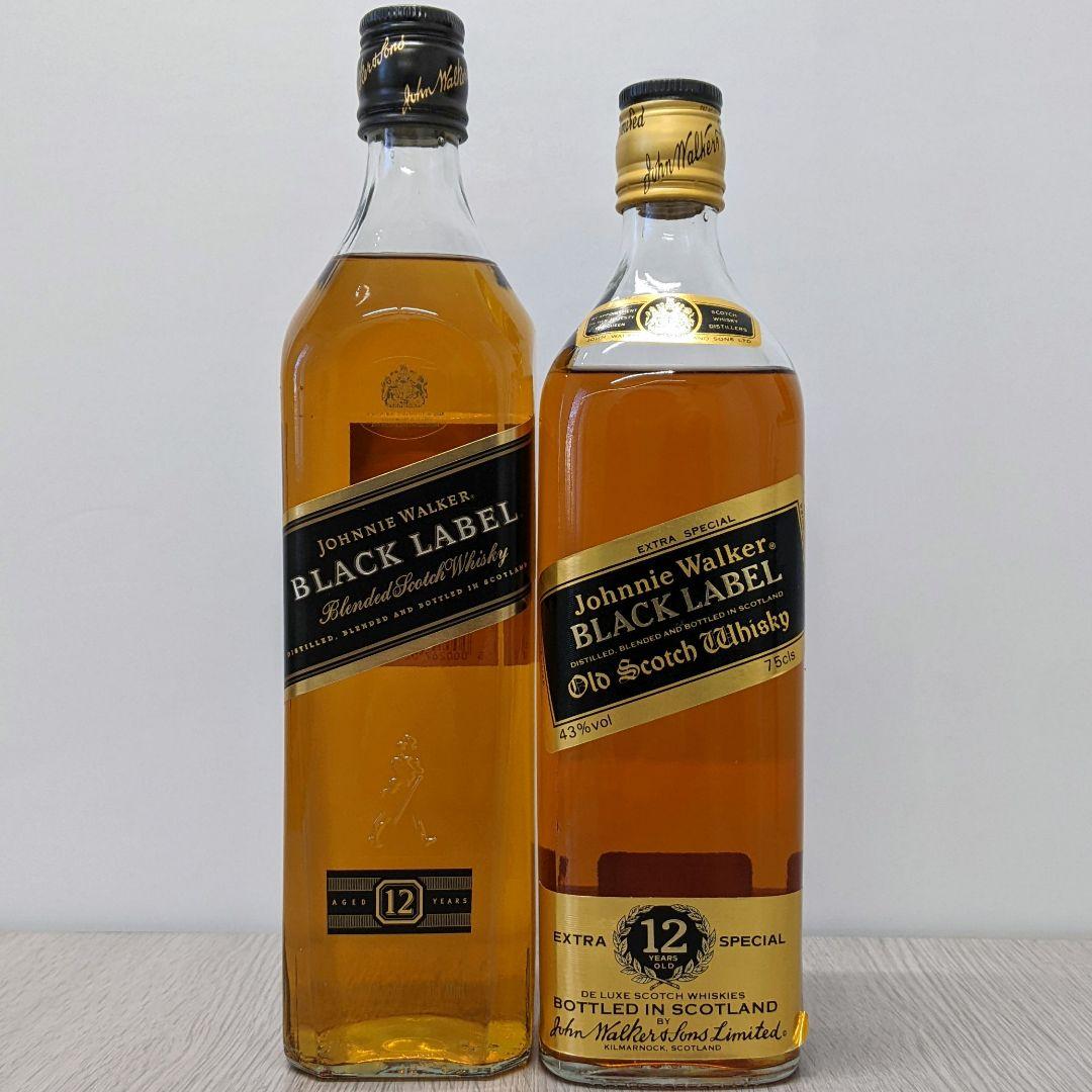 ジョニーウォーカー　黒ラベル12年　新・旧飲み比べ2本セット