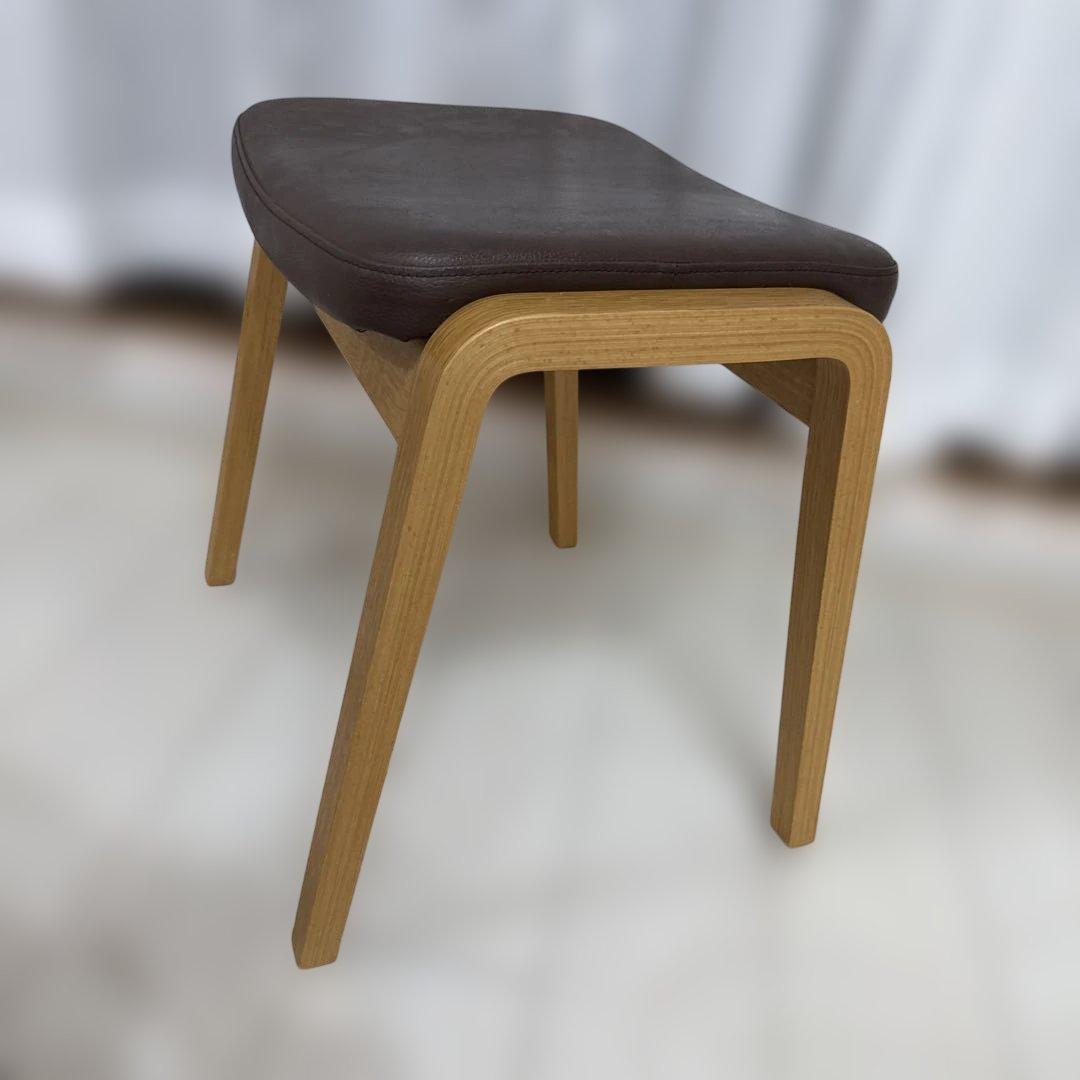 カリモク　ブラウン スツール　カリモク