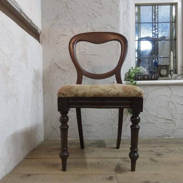 イギリス アンティーク 家具 バルーンバックチェア 椅子 イス 英国 4662d