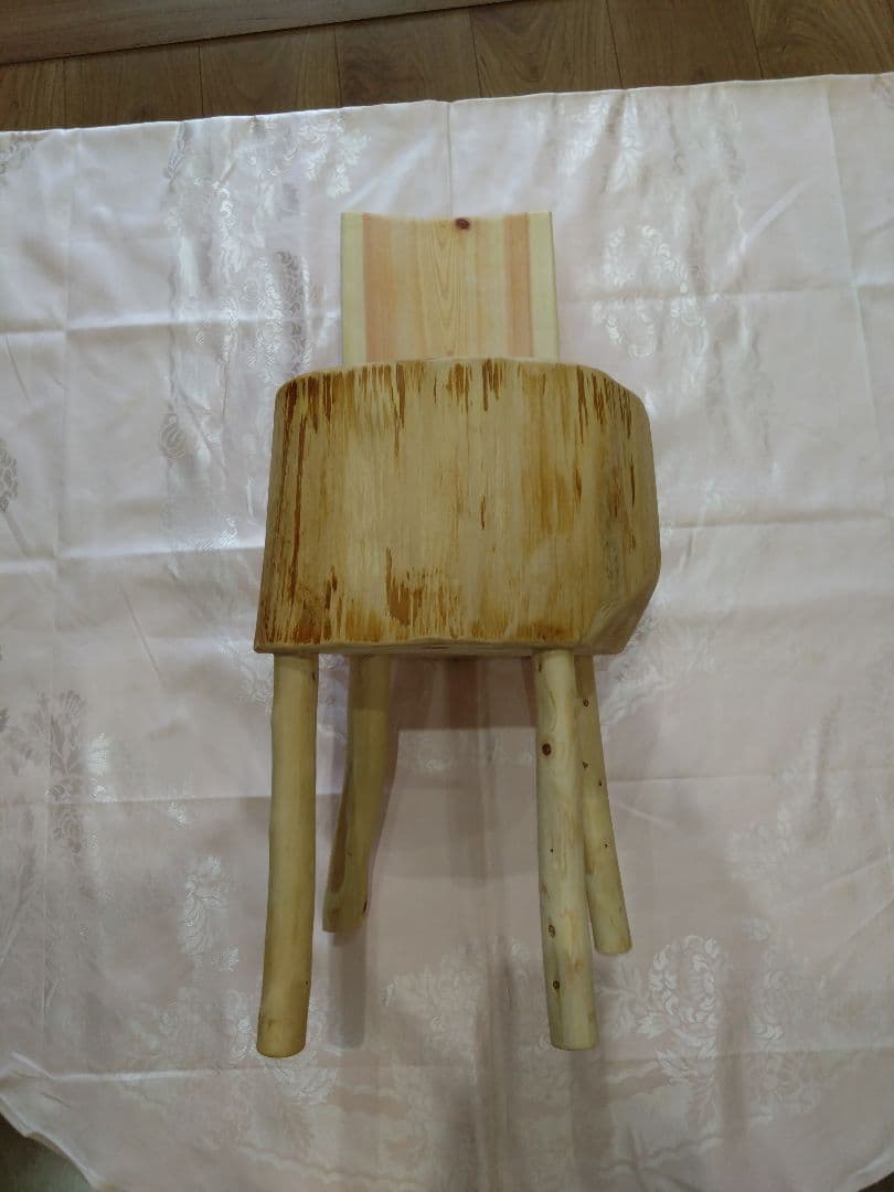ピッツ❕木製 丸太風 椅子、インテリア台（88） 2脚セット