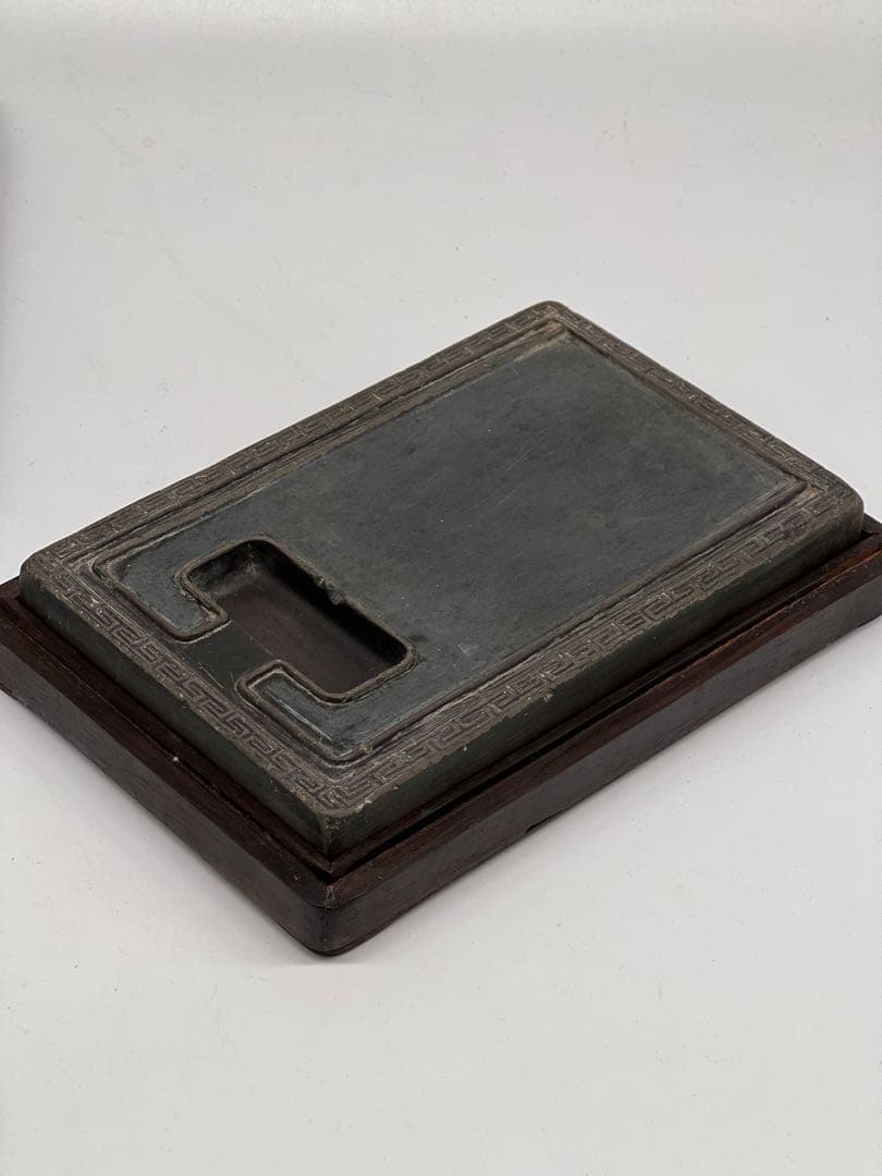 古美術　清朝古硯　硯　書　紫檀蓋付