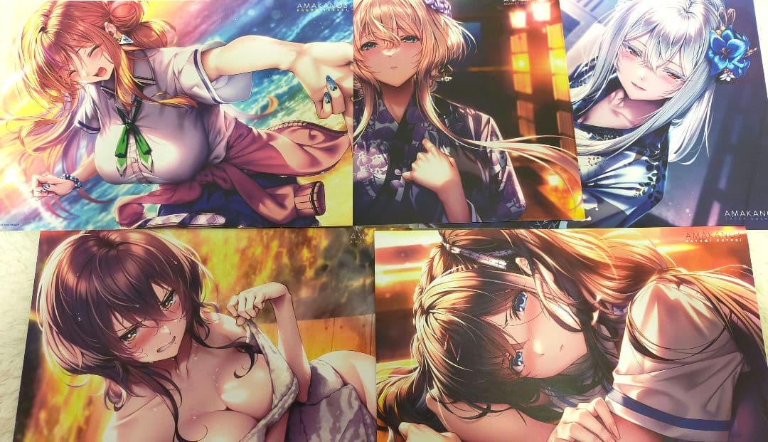 アマカノ3 発売イベントA5イラストシート 全セット+イラストレート