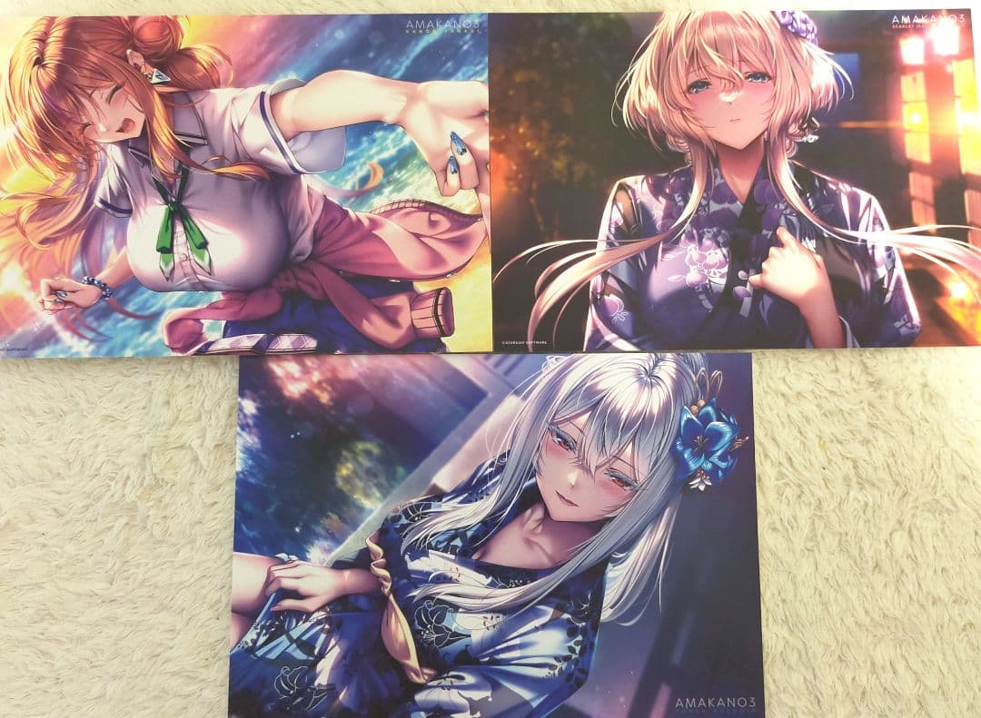 アマカノ3 発売イベントA5イラストシート 全セット+イラストレート