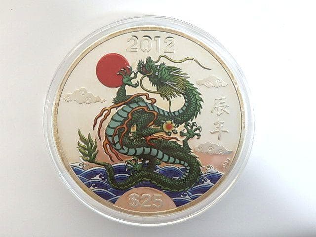 2012年 クック諸島 昇龍 25ドル 5oz銀貨