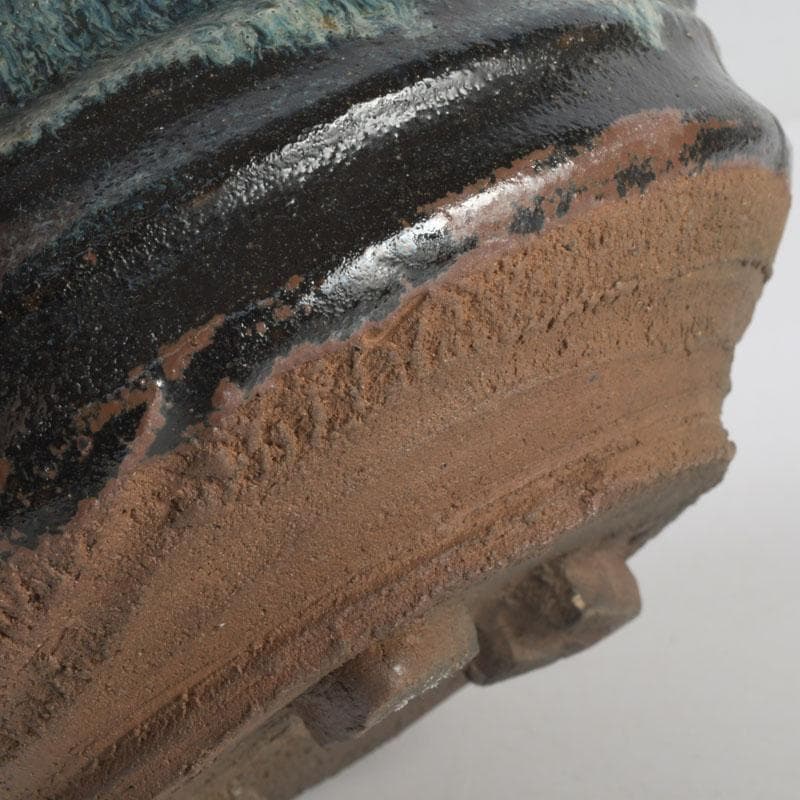 北大路魯山人作　唐津焼　双耳壷　小山冨士夫(古山子)書付箱　V　9676