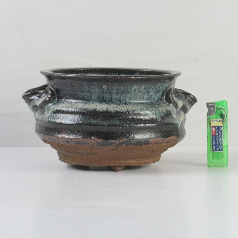 北大路魯山人作　唐津焼　双耳壷　小山冨士夫(古山子)書付箱　V　9676