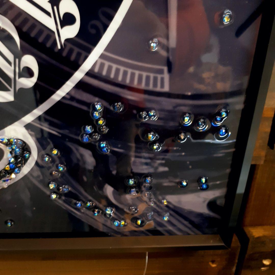 輸入雑貨　天然水晶石　クリスタルアート　ハーツダビッド　ブラックフレーム