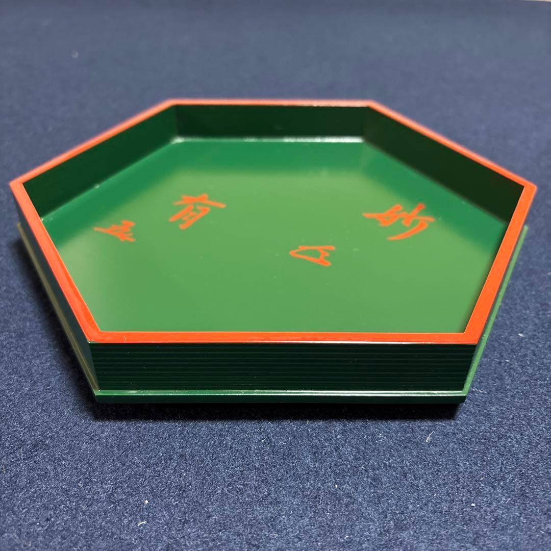 表千家家元祝い品　青漆爪紅六角盆　干菓子盆　哲工房製