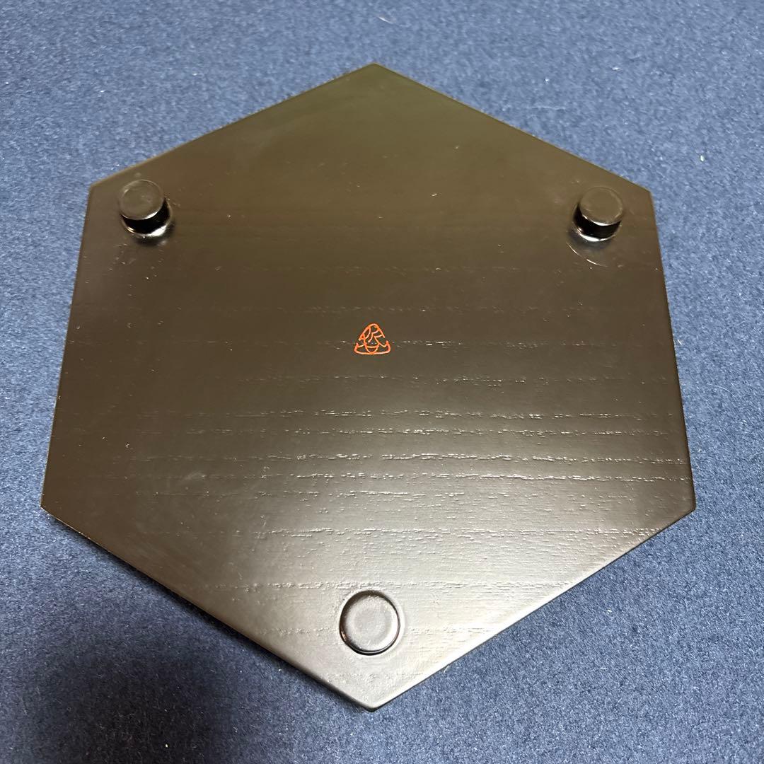 表千家家元祝い品　青漆爪紅六角盆　干菓子盆　哲工房製