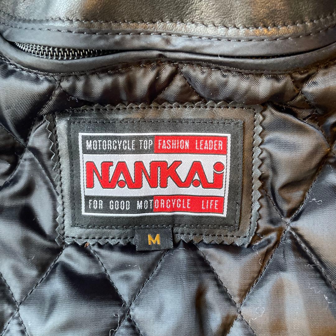 ブラックシングルライダースジャケット NANKAI製 バイク