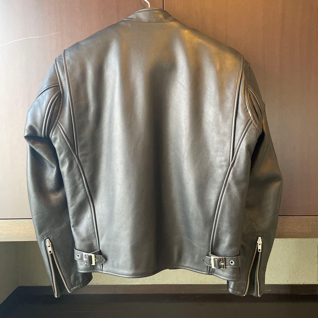 ブラックシングルライダースジャケット NANKAI製 バイク