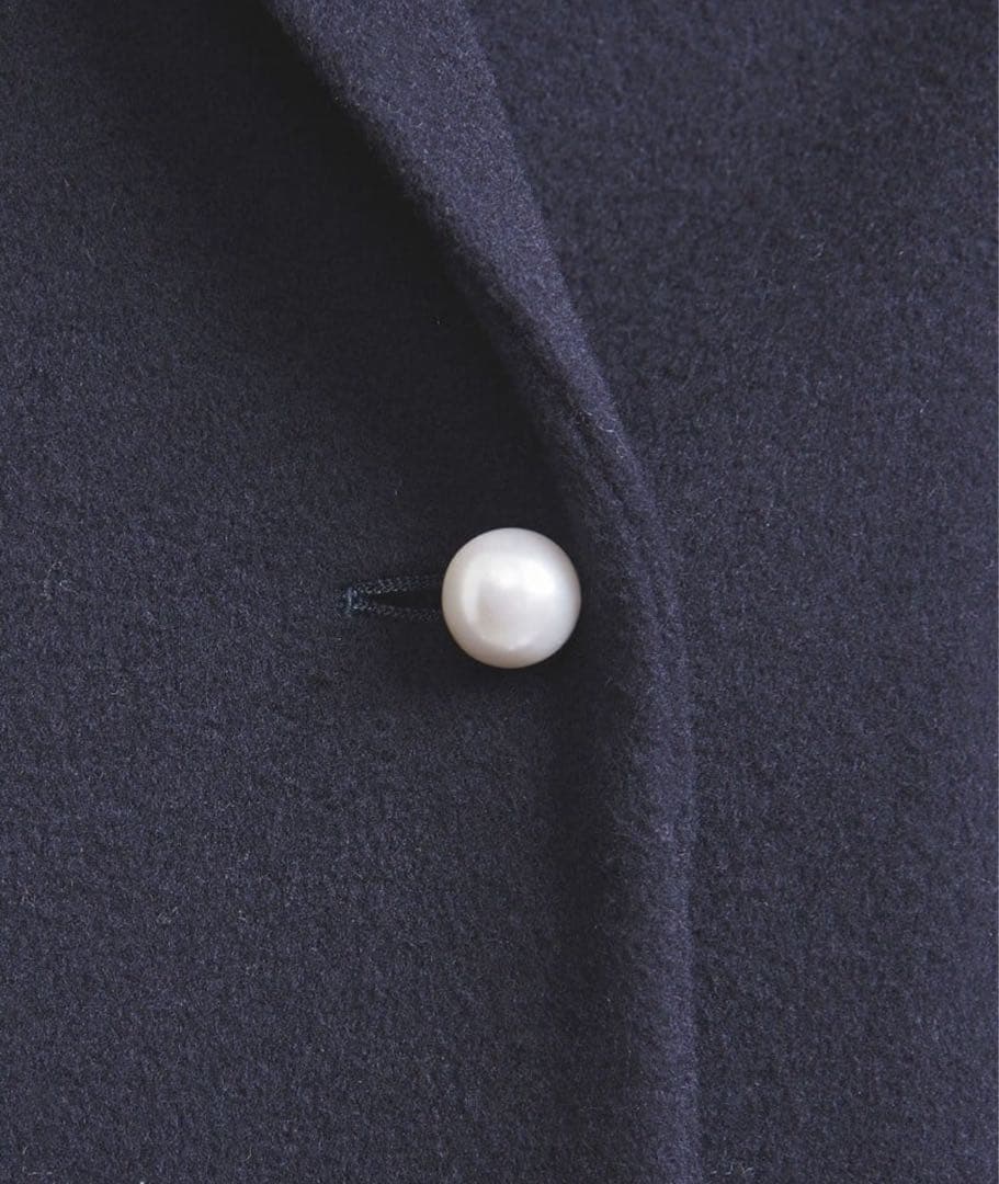 ユナイテッドアローズ　パールモチーフボタン テーラードコート　ネイビー　36