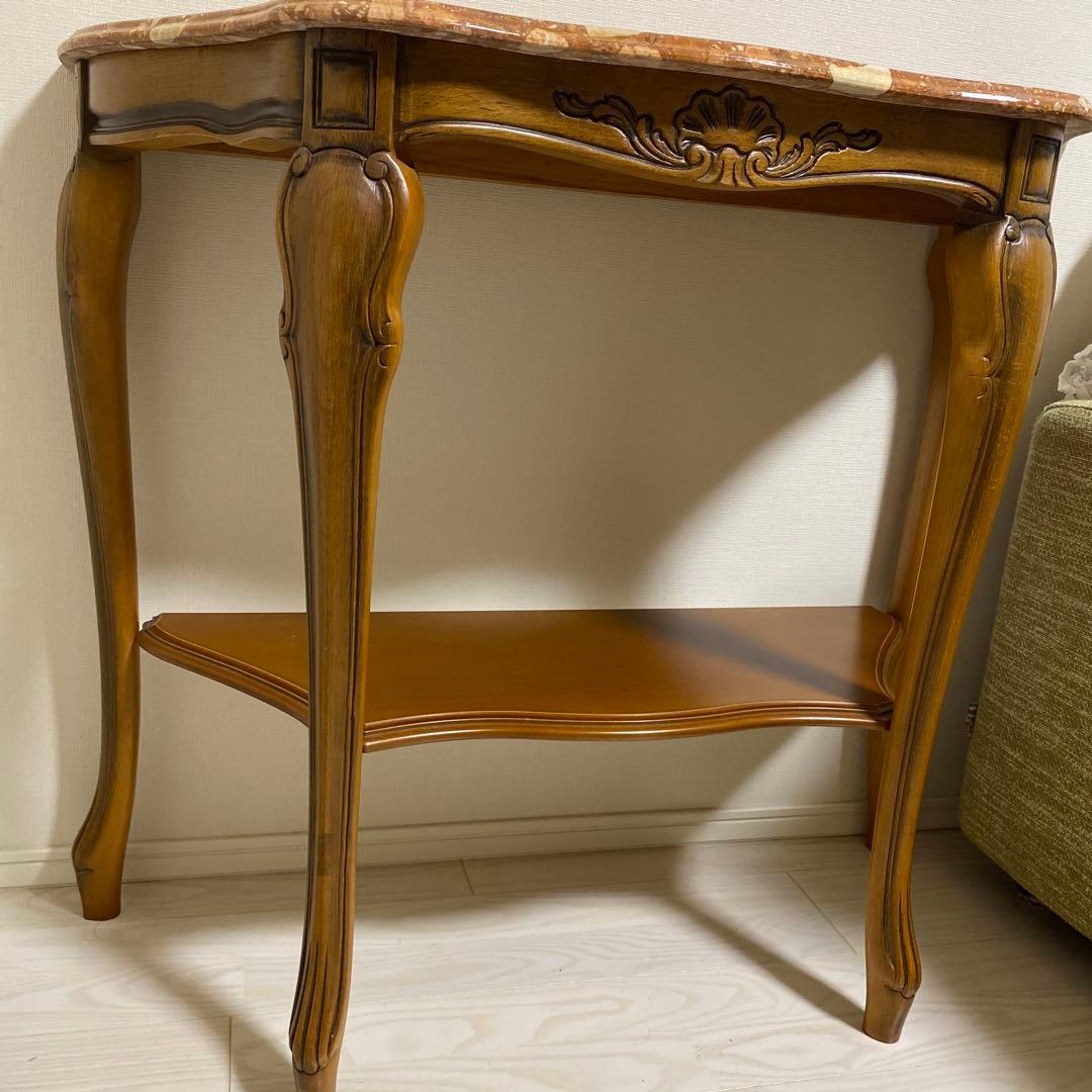 イタリア家具　猫足　飾り棚　大理石