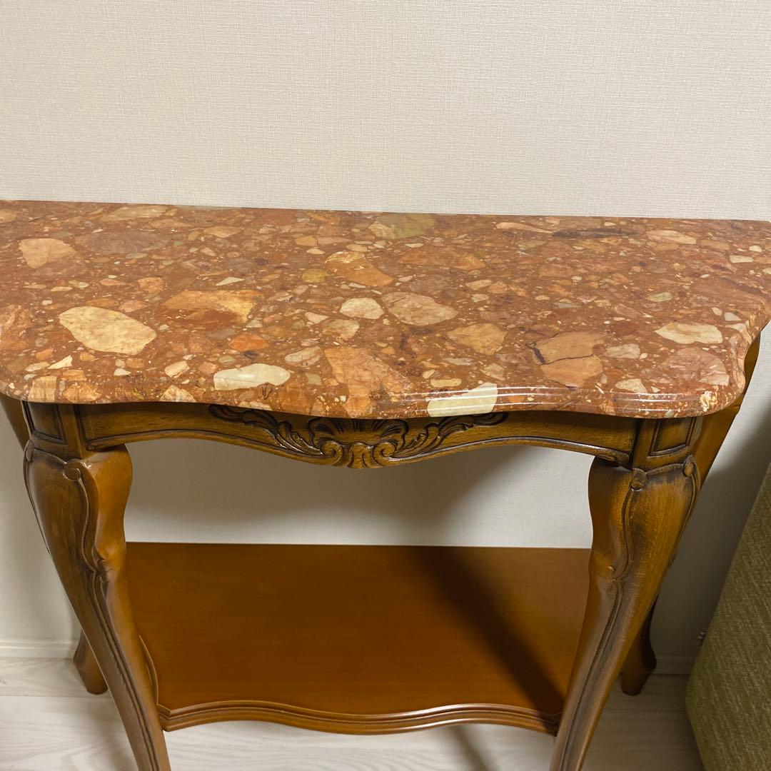 イタリア家具　猫足　飾り棚　大理石