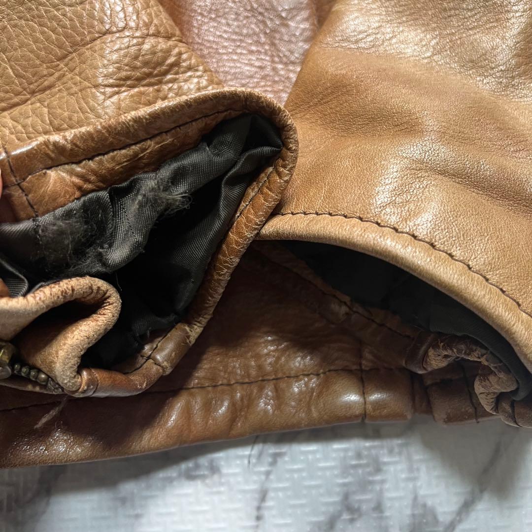 の*り様 奇跡の42size✨【米国製】schott 641 ブラウン ボア使用