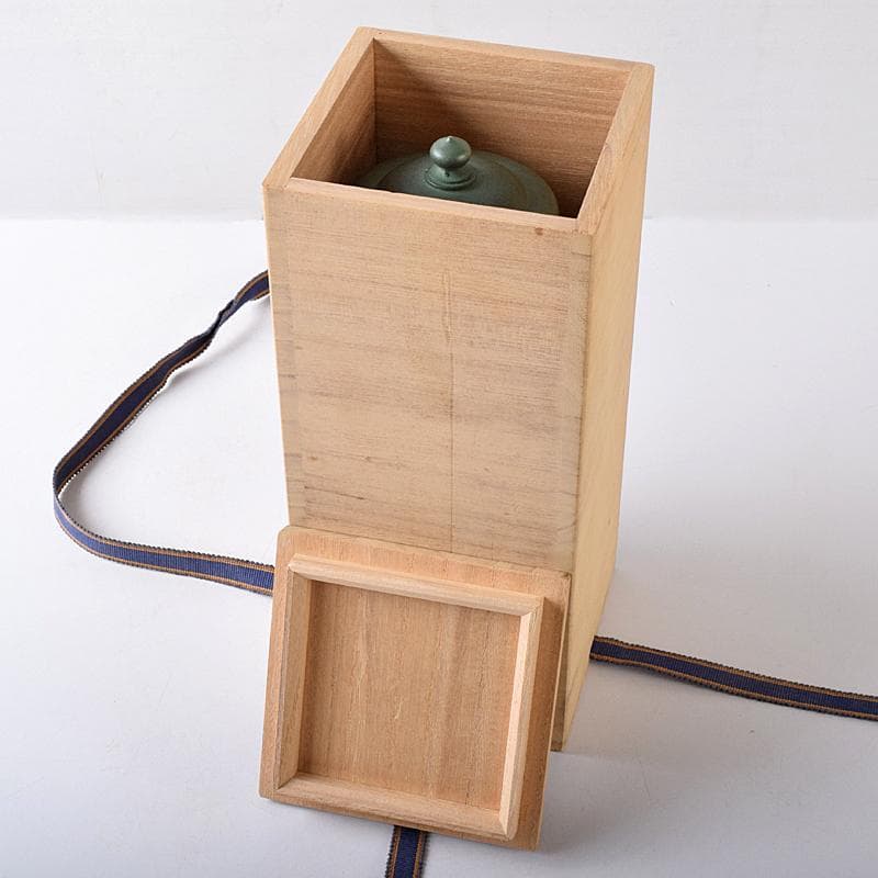 高岡銅器　鋳物師　大野芳光作　唐銅　経筒花入　共箱　M　R8710