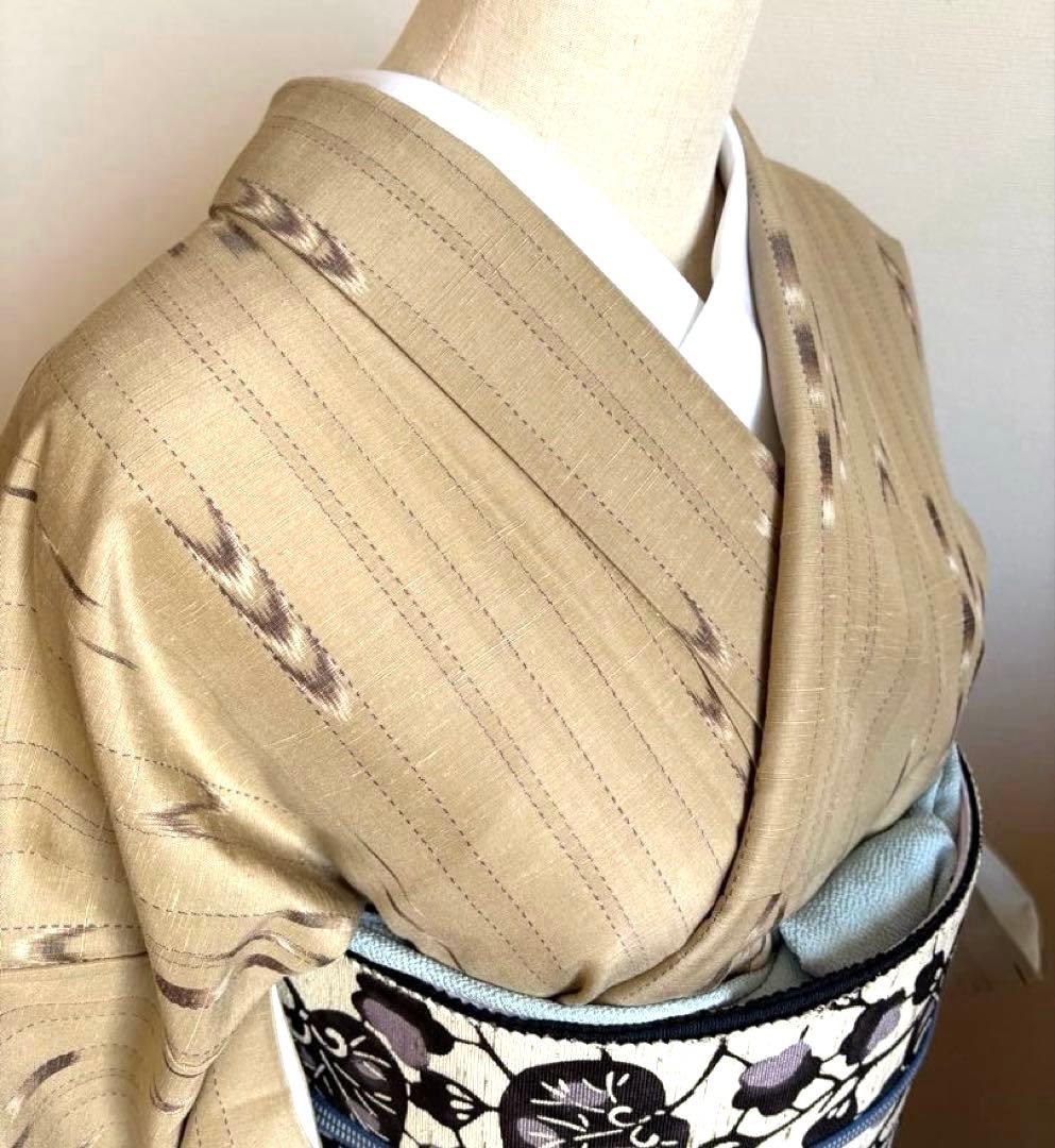 ❤️natural colorの正絹紬　新品畳紙付き　美品　トールサイズ