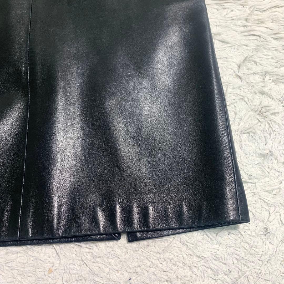 美品 グッチ レザースカート トムフォード期 牛革 本革 ブラック サイズ44