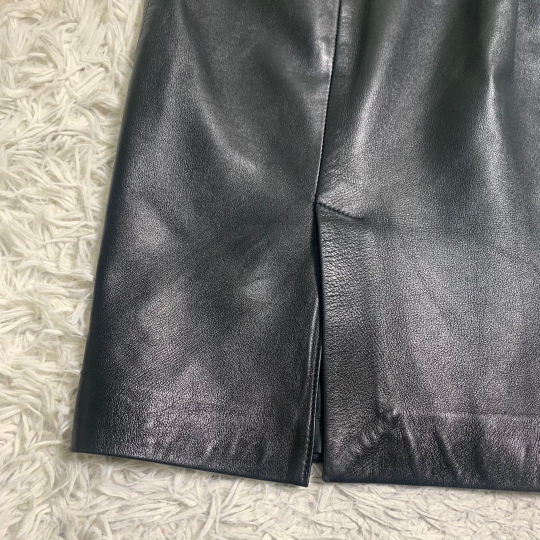 美品 グッチ レザースカート トムフォード期 牛革 本革 ブラック サイズ44