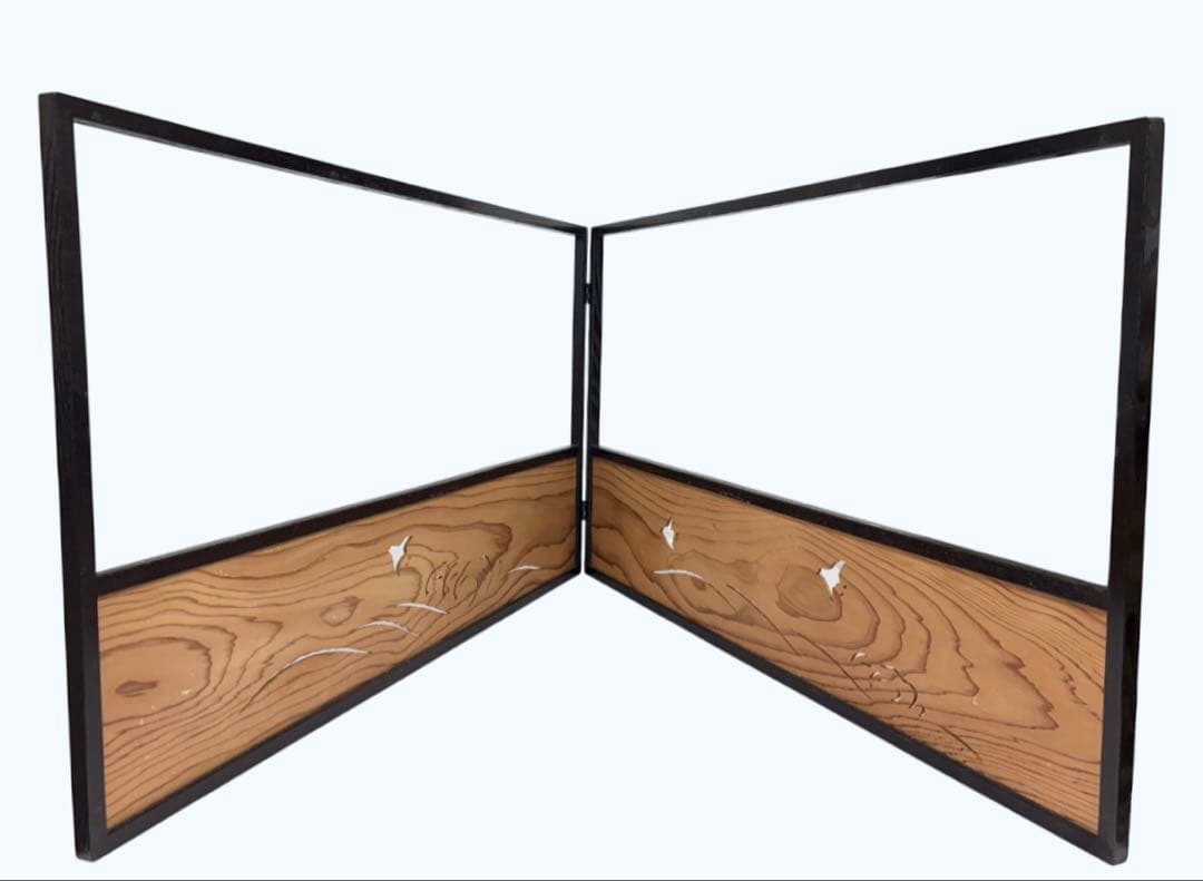 茶道具 塗師 川瀬表完 風炉先 屏風 衝立 二枚折屏風 004