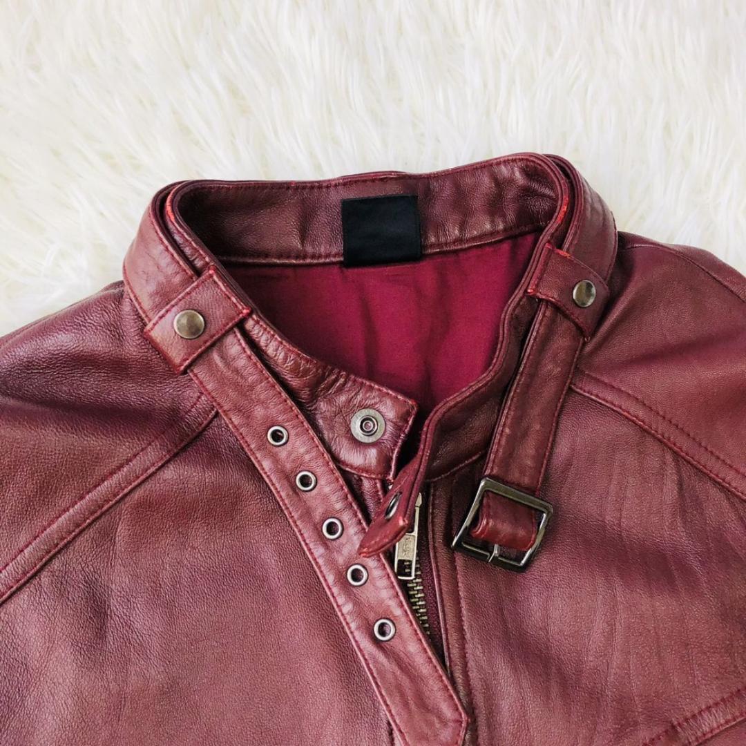 ★希少カラー★JACKROSE シングルライダース 羊革 ボルドー L相当 本革