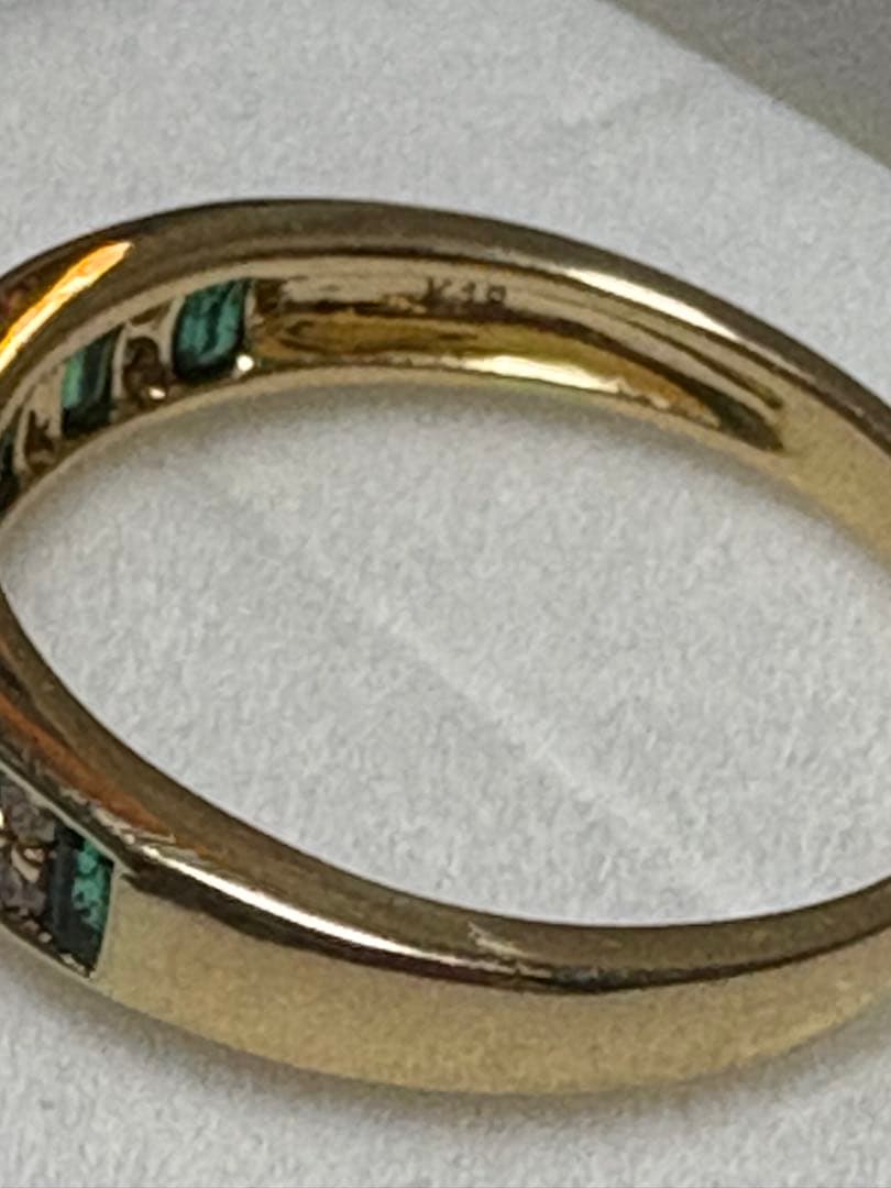 最終お値下げ　k18エメラルド ダイヤモンド リング 12号