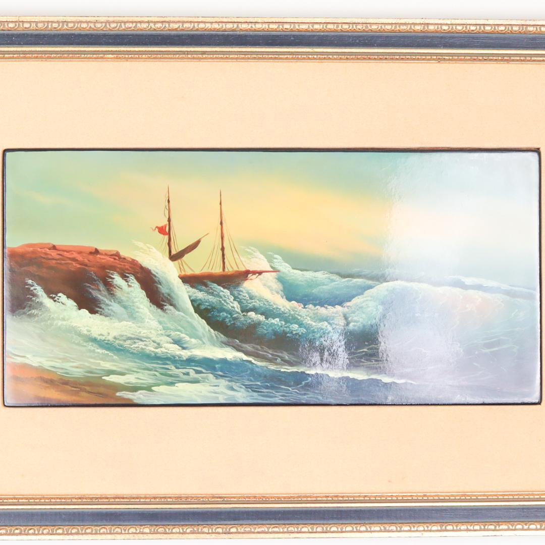 漆塗り フェドスキノ ソ連 海の嵐 壁掛け