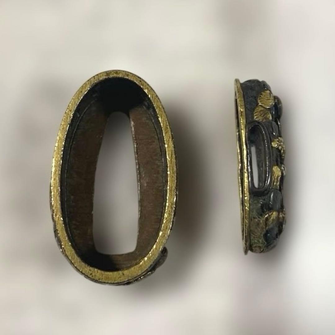 B-31 縁頭　金銀象嵌　武具　刀装具　装飾品　美術品　工芸品　刀　銅製　日本刀