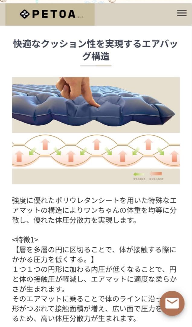 PETOA エアマット　LLサイズ　ペット用マット