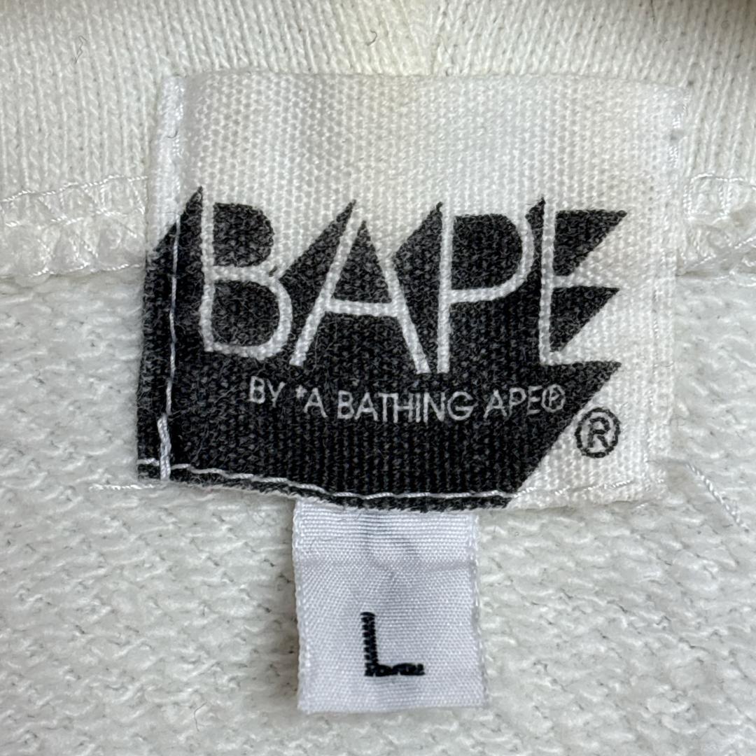 初期 bathingape タイガー フルジップパーカー ホワイト L BAPE