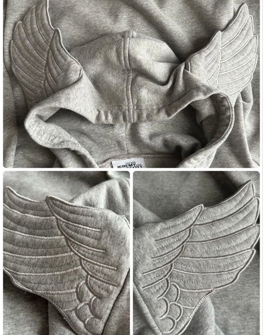 希少　adidas×JEREMY SCOTT ウィングパーカー S グレー