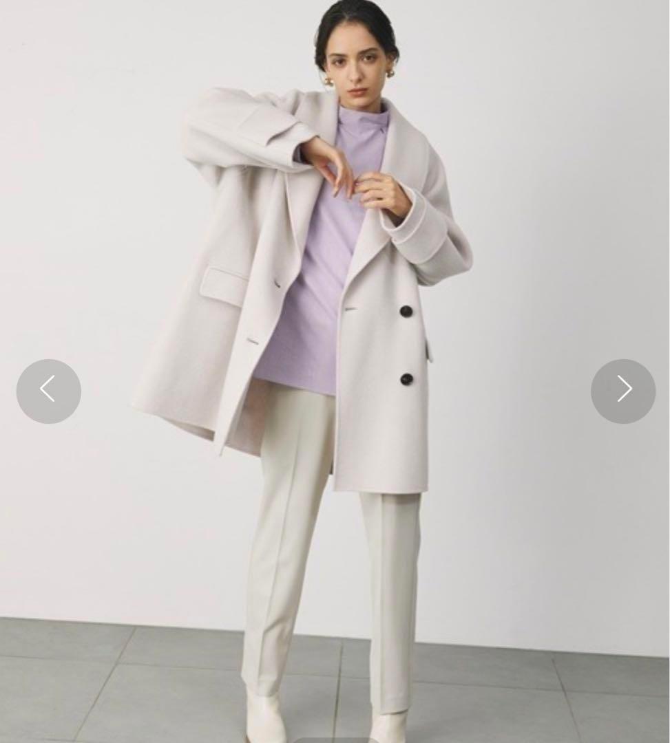 川口春奈着用 色違いMila Owen 接結ハーフ丈Aラインコート