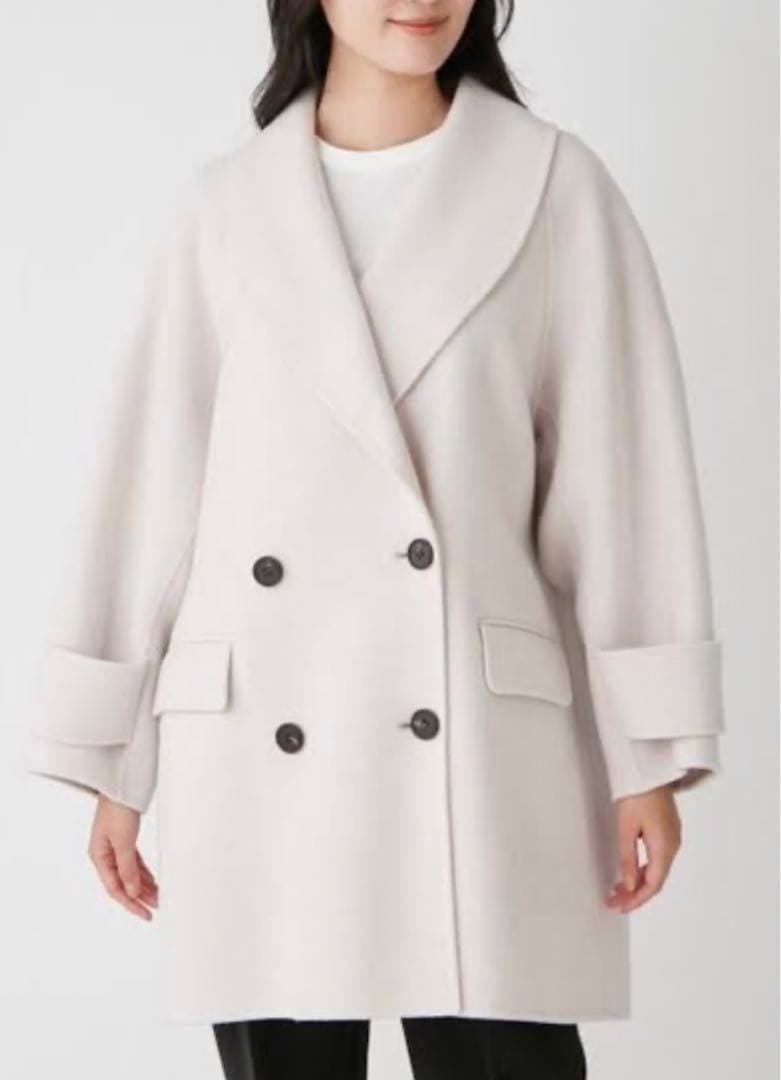 川口春奈着用 色違いMila Owen 接結ハーフ丈Aラインコート