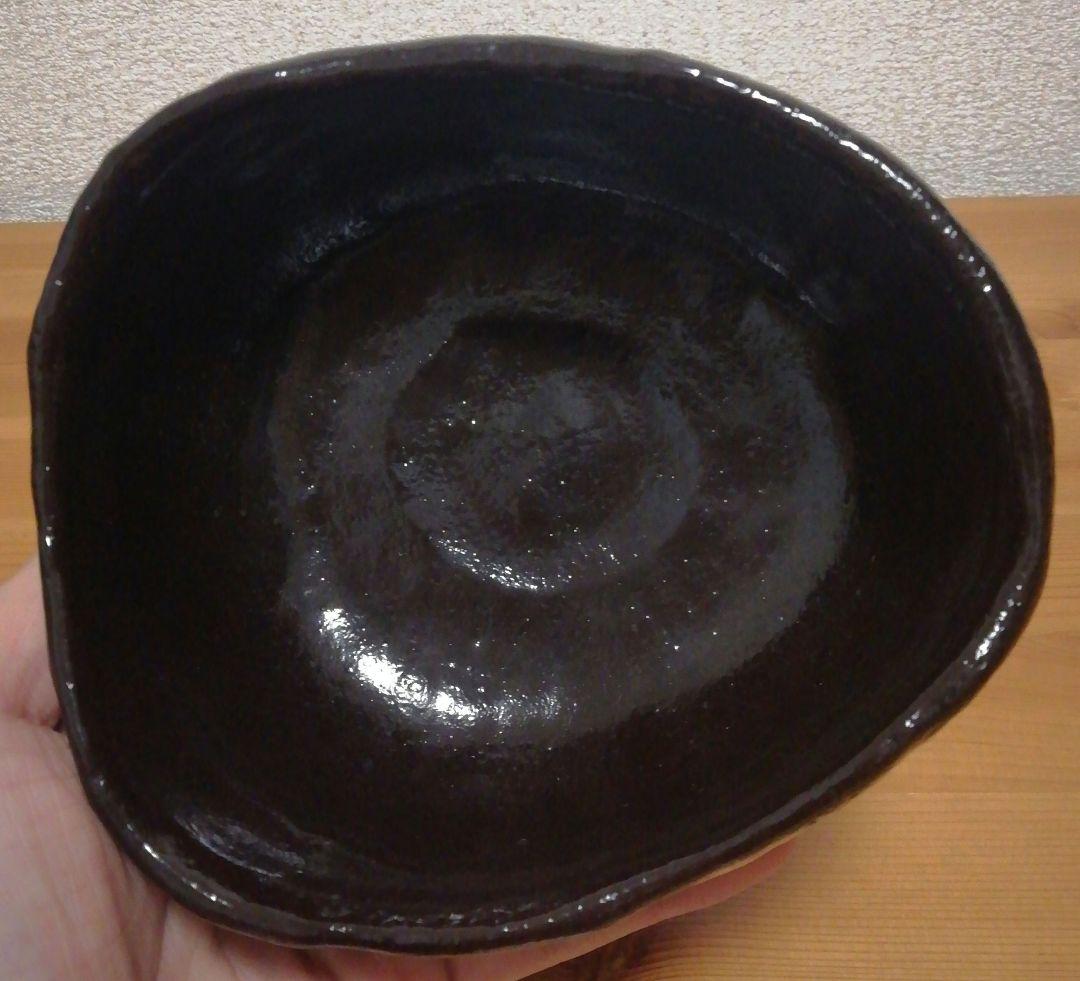 宗完書付　加藤石春作　黒織部写　銘『清楽』　茶碗　共箱　茶道具