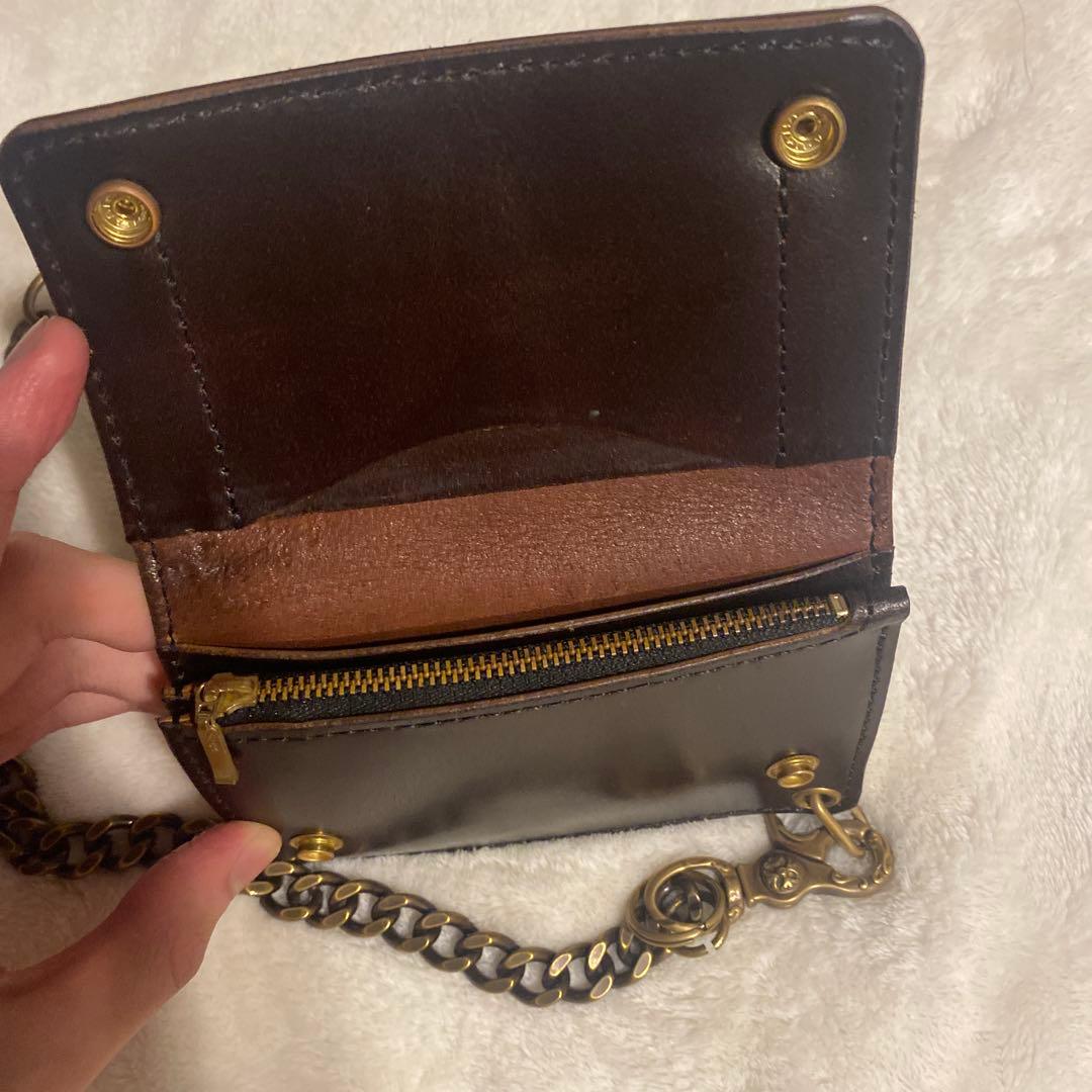 茶芯 ショートトラッカーウォレット 本革