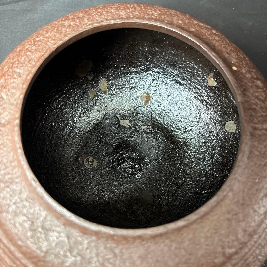 H24 送料無料　茶釜　古天命釜　釜師　菊池正直　茶道具　木箱　変え蓋　銀摘み
