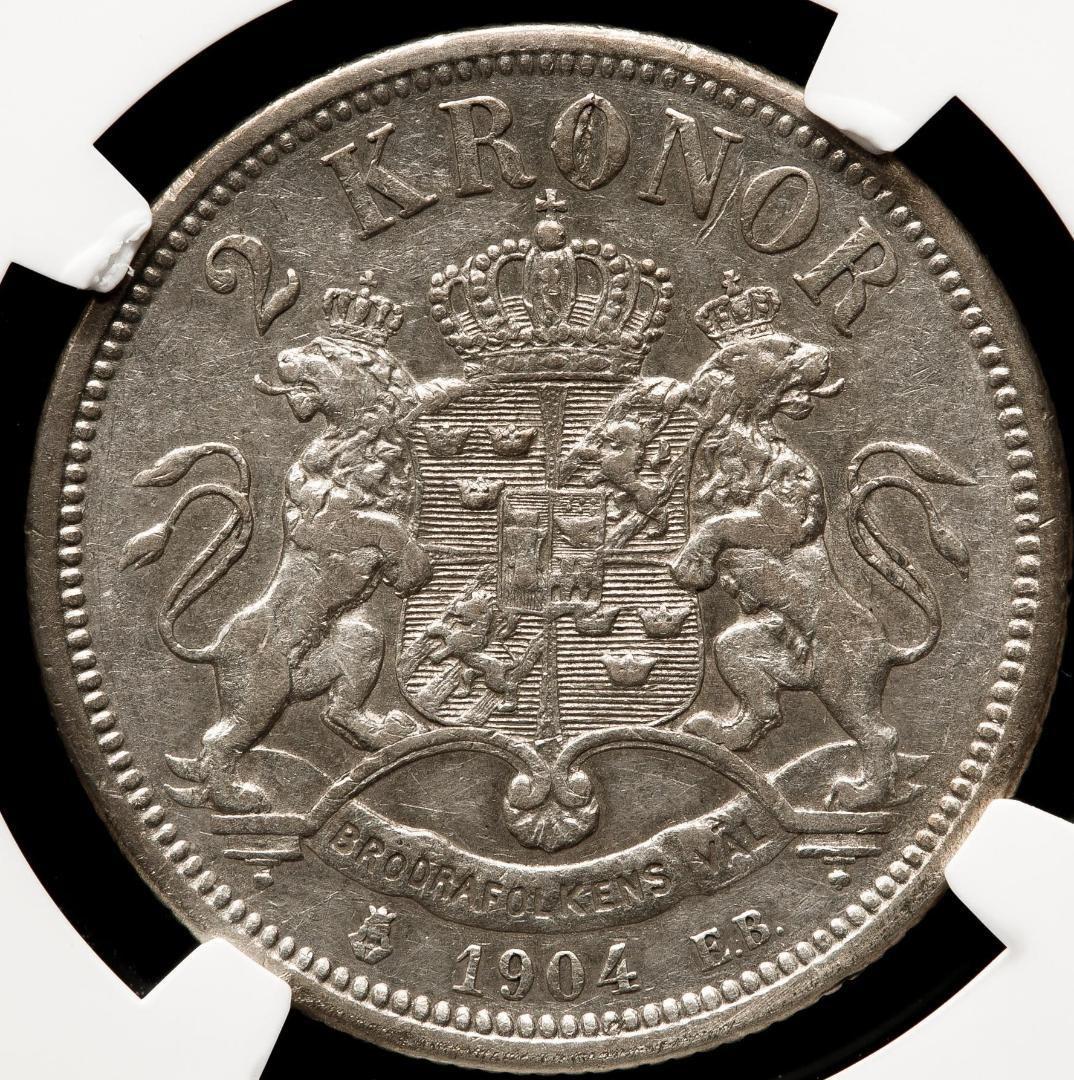 NGC-XF40　スウェーデン オスカル2世　2クローナ 1904EB