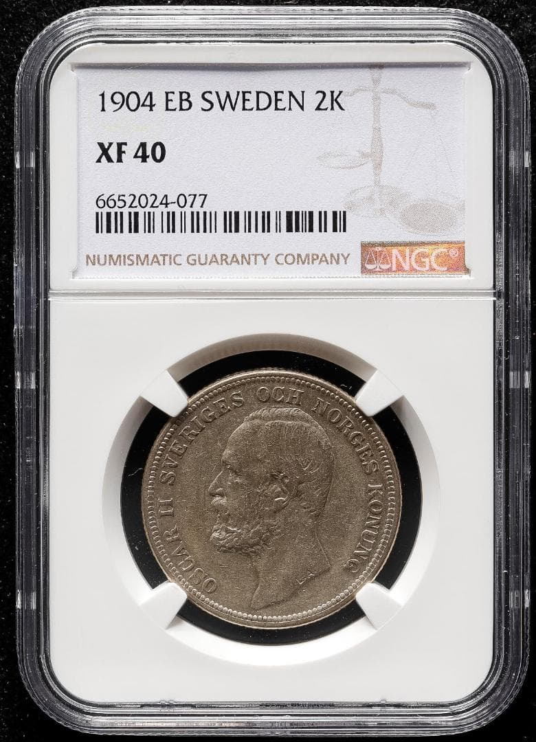 NGC-XF40　スウェーデン オスカル2世　2クローナ 1904EB