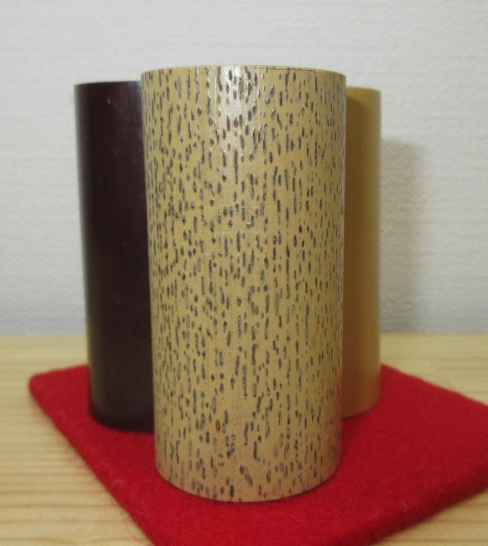 送料込【逢絢亭・新品】茶道具 竹三ツ輪蓋置 表千家好 木地 木製 宮下竹憲 共箱