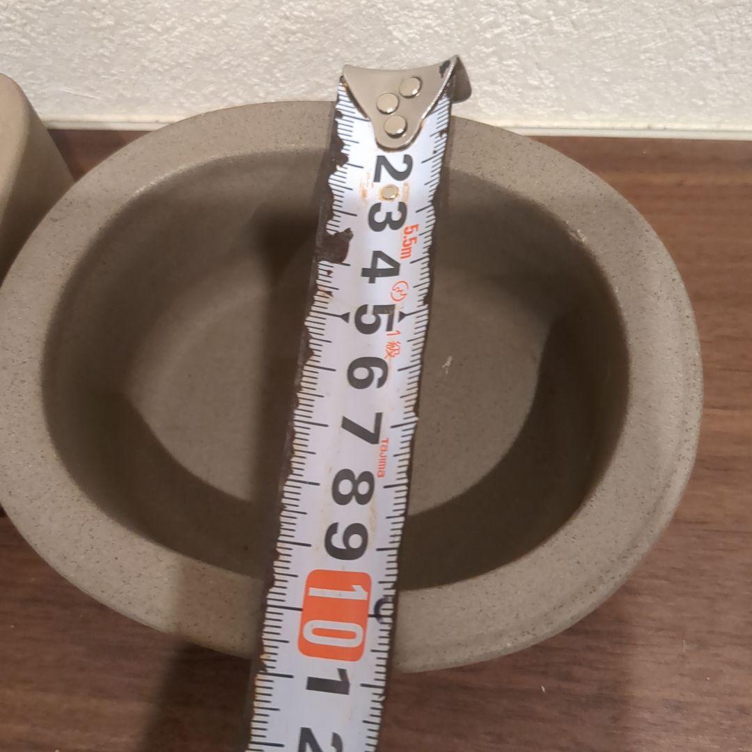 落款あり 作家もの風 盆栽鉢2点セット 重厚 和鉢 陶器