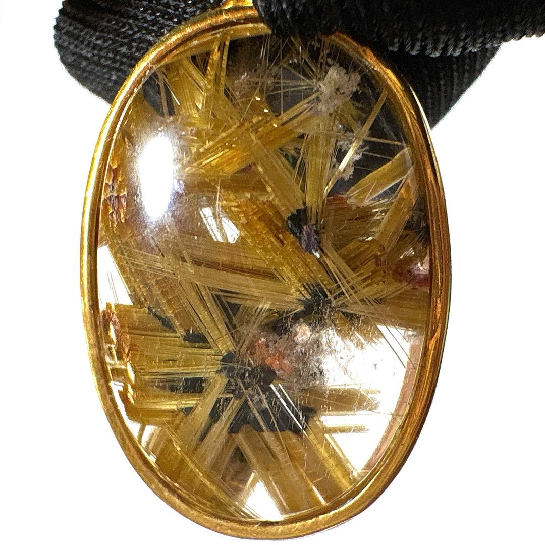 高品質稀少✴︎太陽放射タイチンルチルクォーツ　ペンダントトップ　金運財運蓄財運