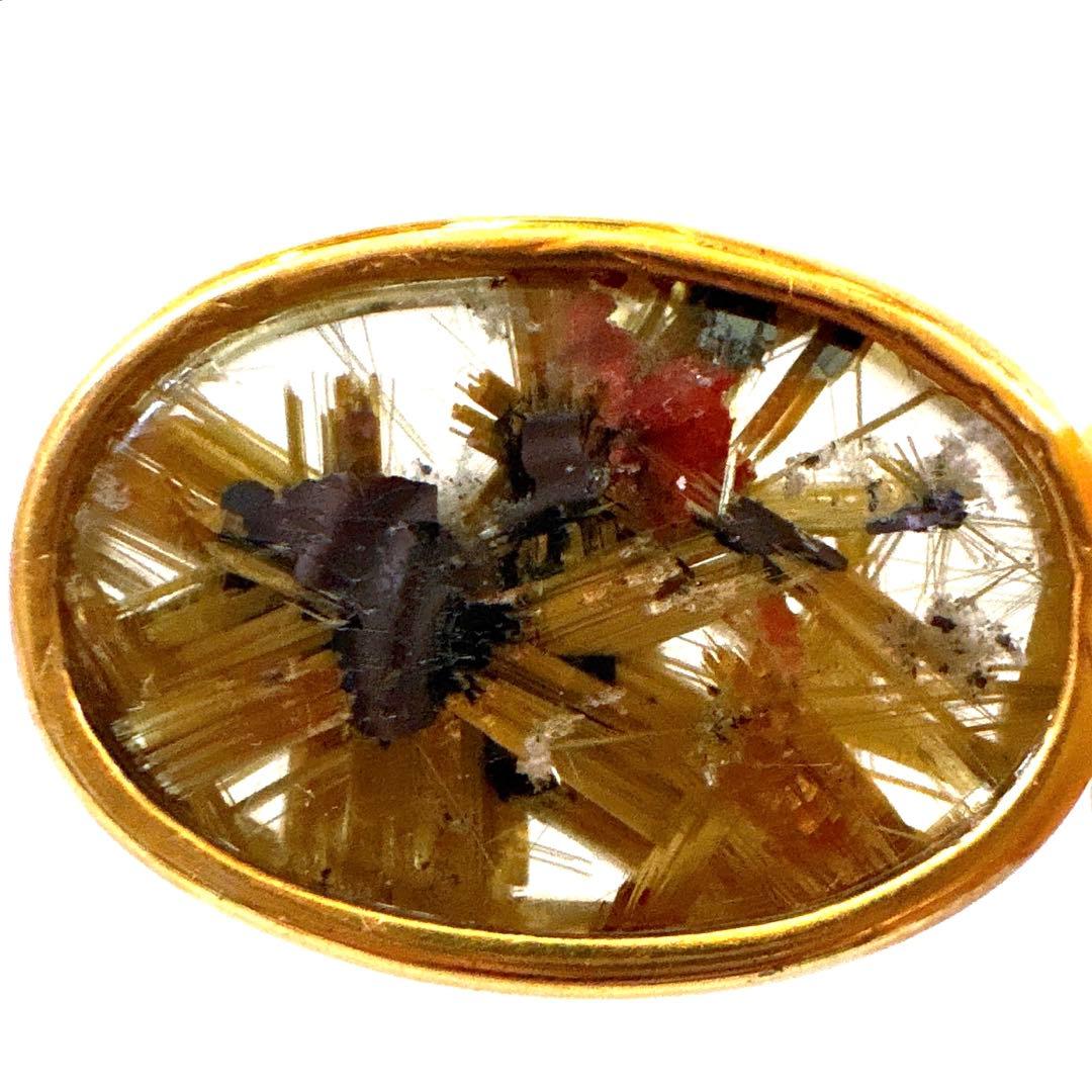 高品質稀少✴︎太陽放射タイチンルチルクォーツ　ペンダントトップ　金運財運蓄財運