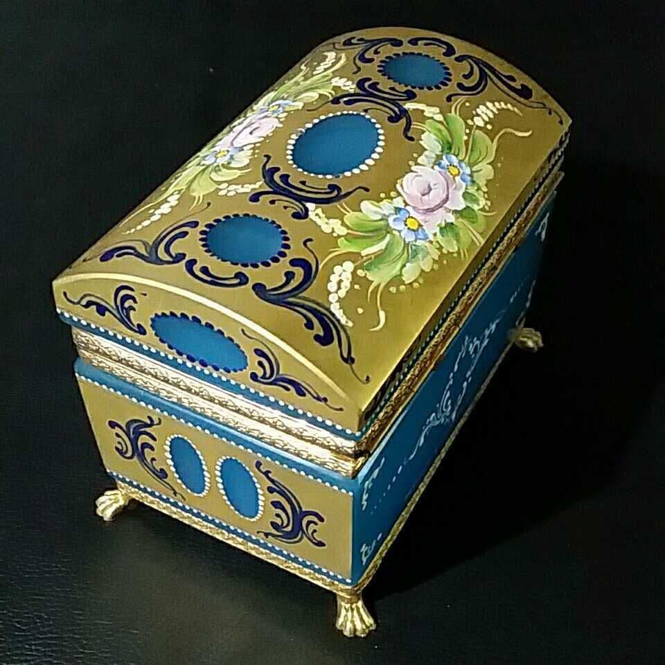 MURANO OPALINE FERRO ハイエナメル ハンドペイント 宝石箱