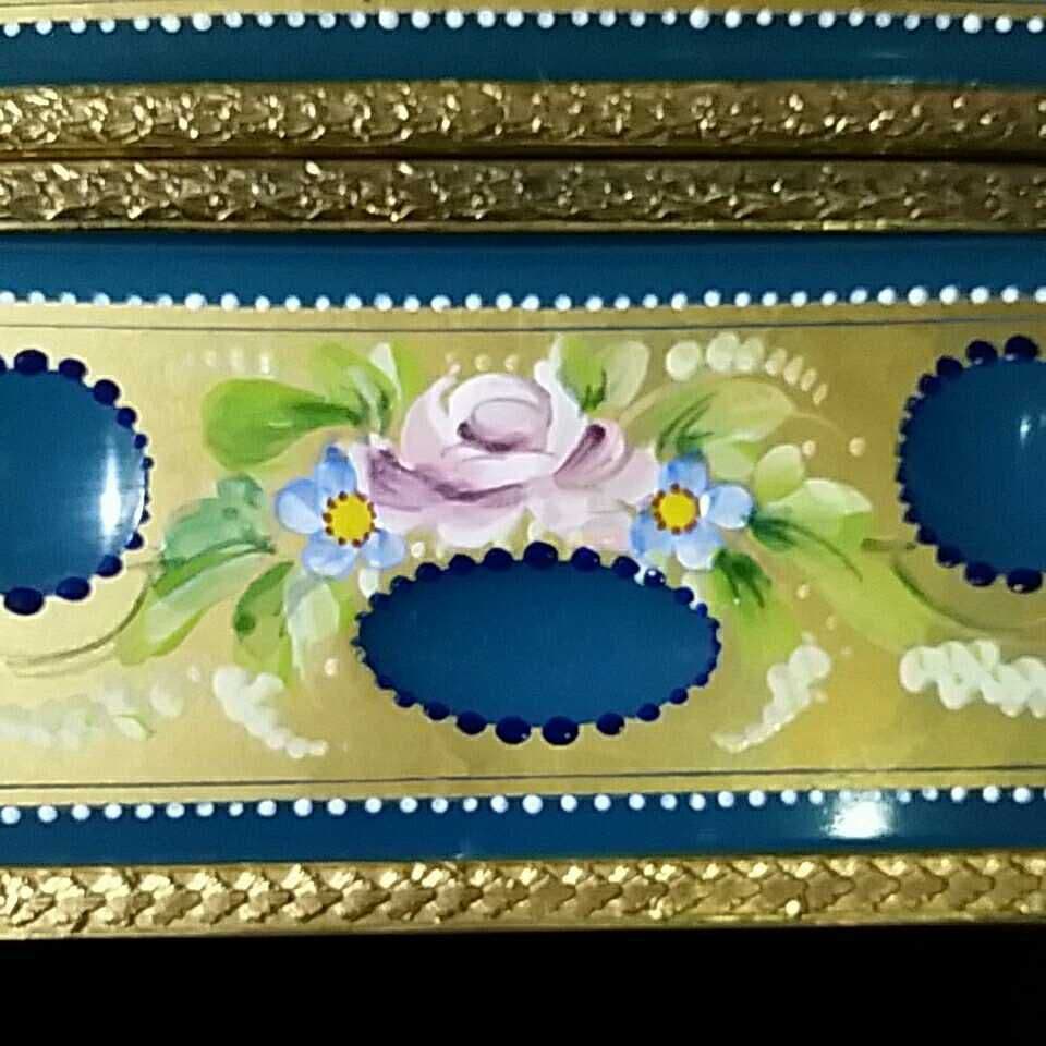 MURANO OPALINE FERRO ハイエナメル ハンドペイント 宝石箱