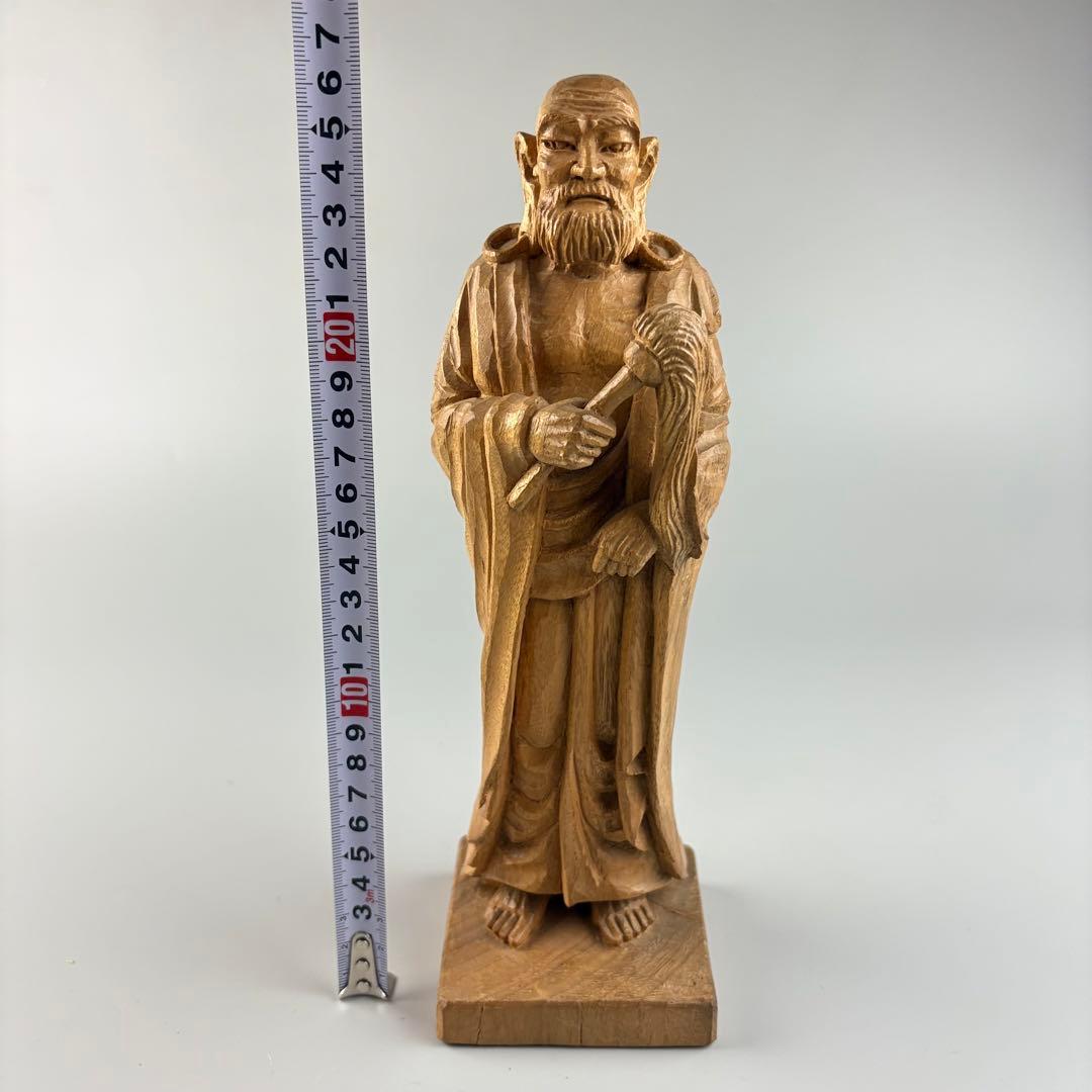 古美術 作家物 在銘 達磨 木彫 人物像 彫刻 アンティーク