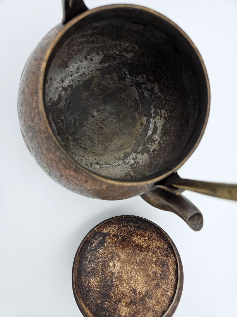 徳川家伝来 三つ葉葵紋 金銅薬缶 大名道具 煎茶道具 湯沸 時代物 骨董品