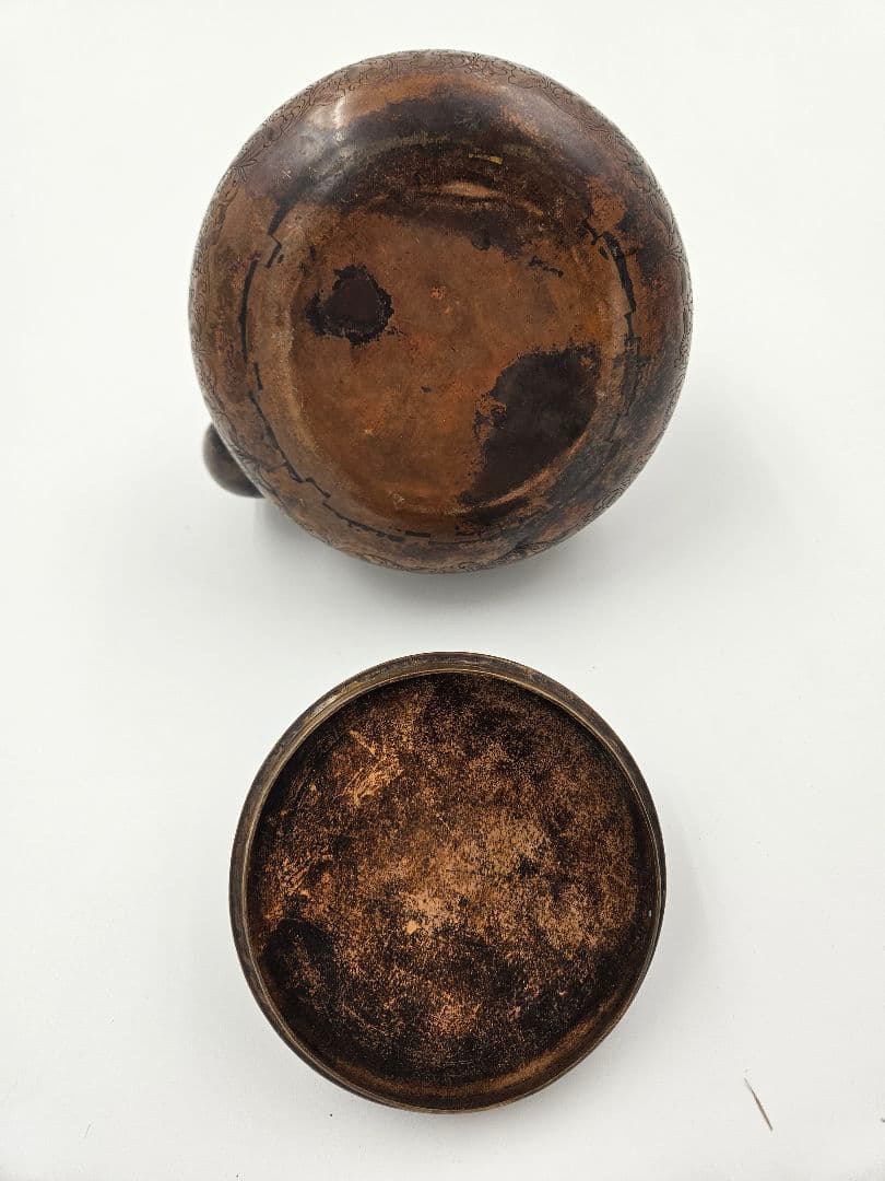 徳川家伝来 三つ葉葵紋 金銅薬缶 大名道具 煎茶道具 湯沸 時代物 骨董品