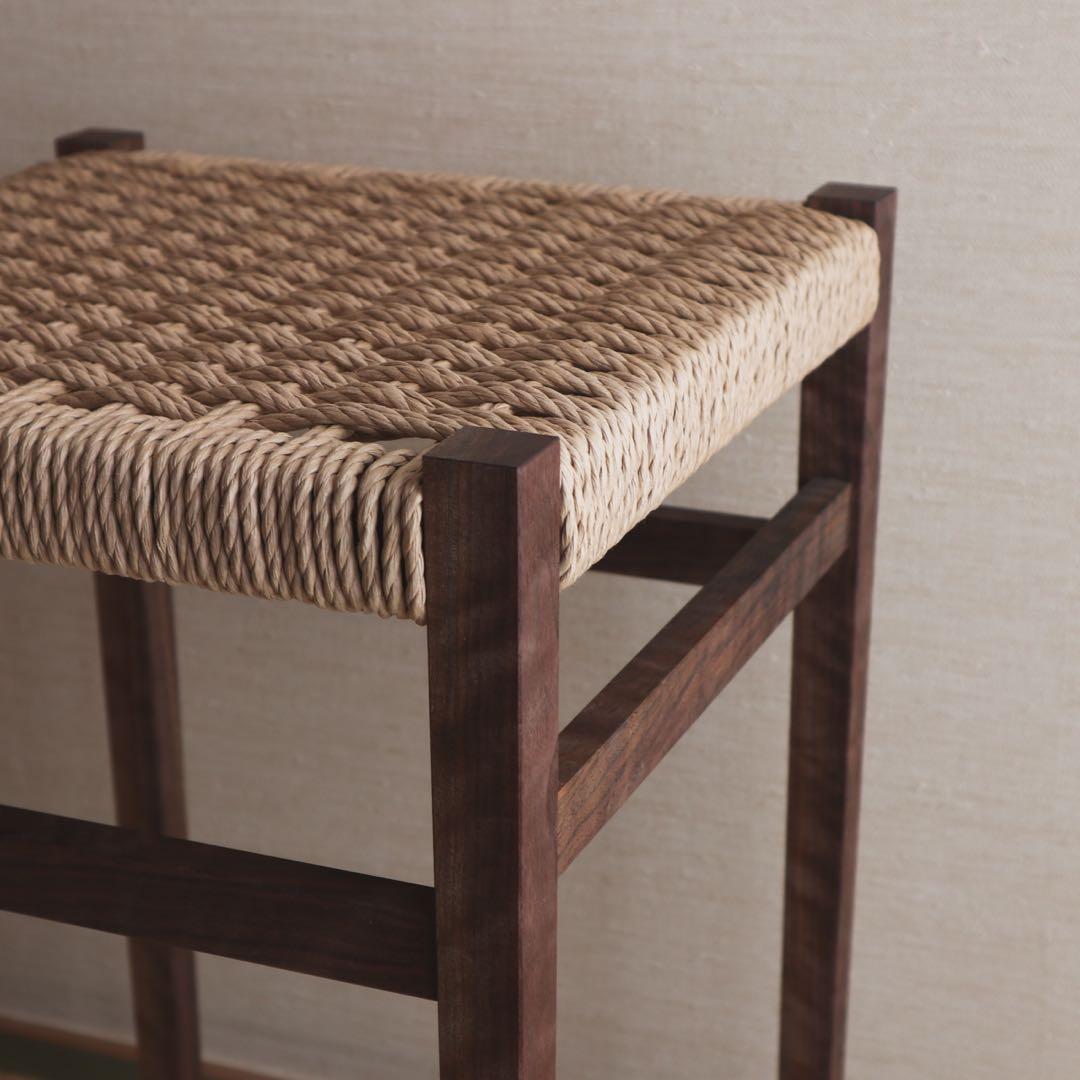 ペーパーコードスツール　天然木　ウォールナット