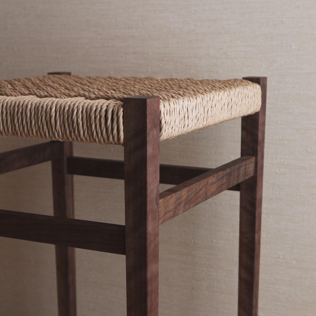 ペーパーコードスツール　天然木　ウォールナット