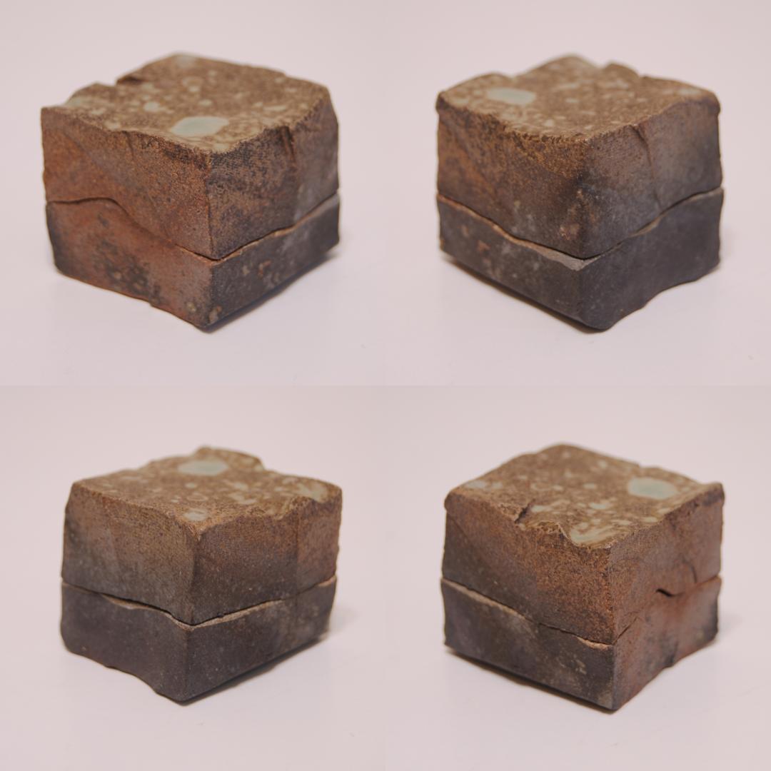 小川幸彦　天恵窯　焼〆　焼締め　香合　自然釉　灰釉　茶道具